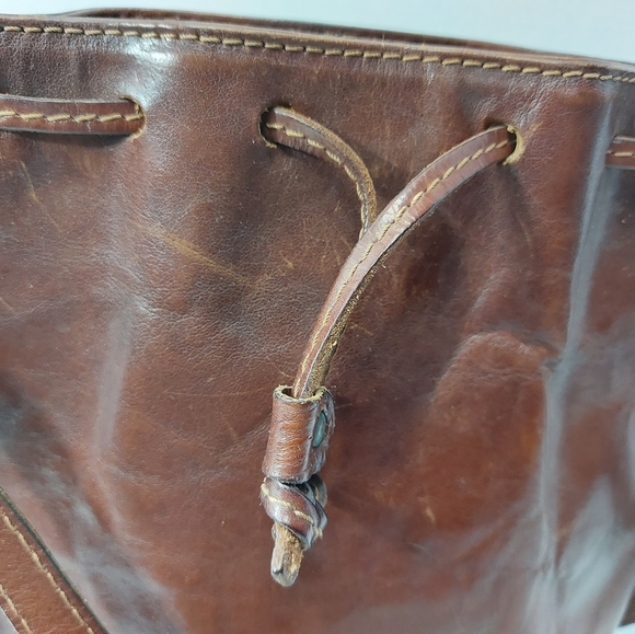 The Trend Original Brown Leather Crossbody Saddlebag Style Purse/ Handbag - Picture 7 of 9